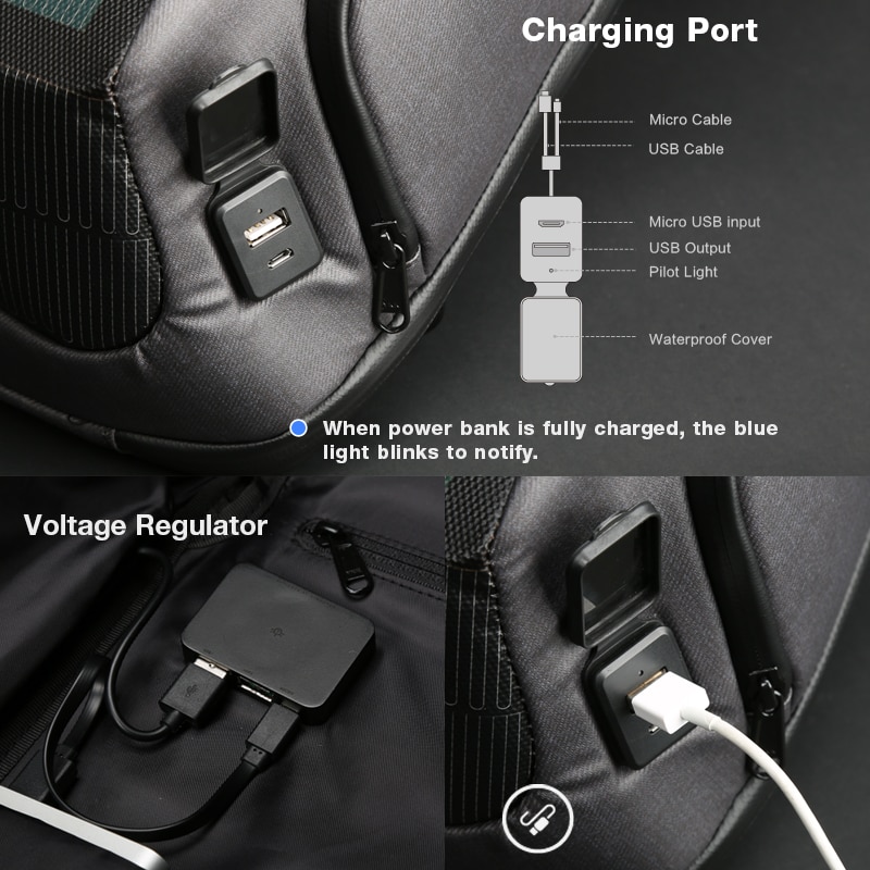 Multifunctional Solar Charging Anti-theft Backpack