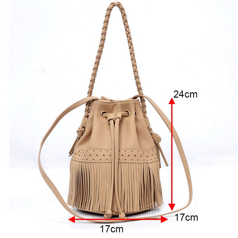 Drawstring Tassel Crossbody Bag