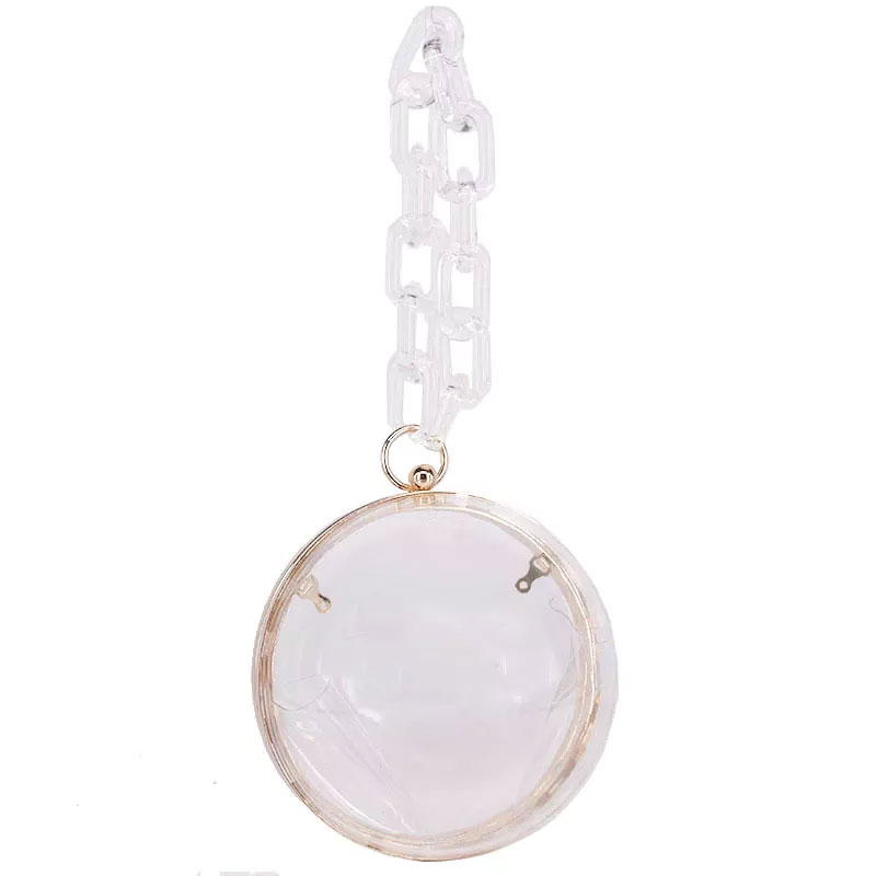Circular Women Transparent Acrylic Clutch
