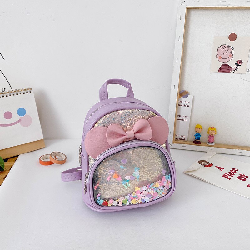 Children's Bags Girls New Sequin Backpack Cute