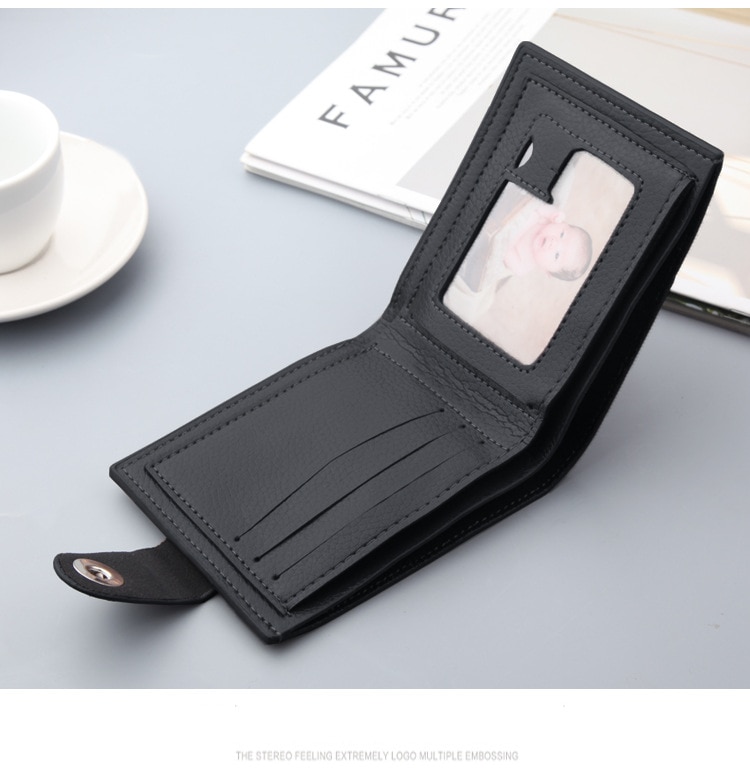 Men Soft Leather Short Wallet