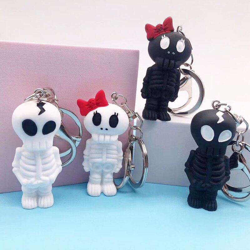 Cartoon Horror Skull Body Skeleton Keychain