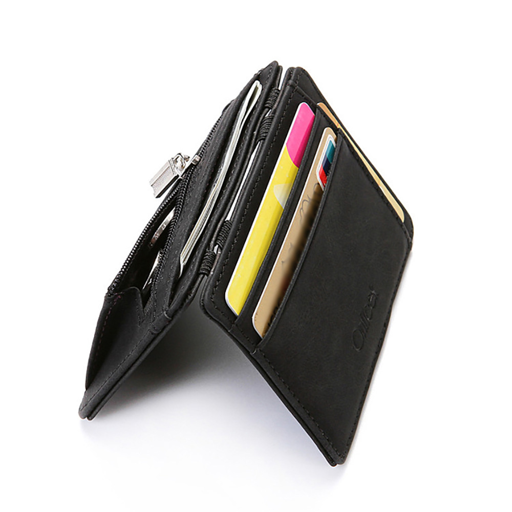Men Male PU Leather Mini Small Magic Wallet