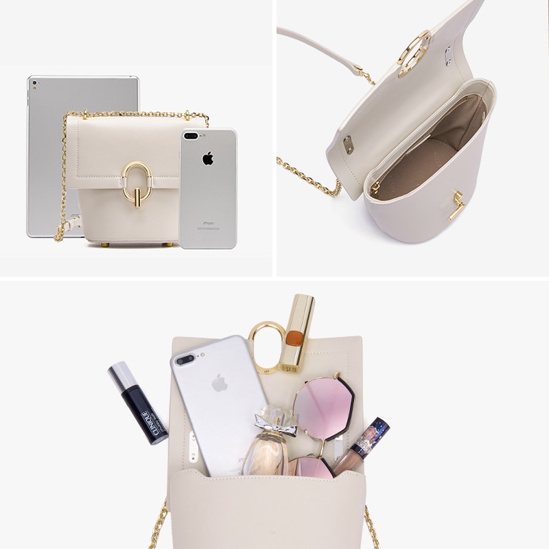 Classic Bucket Bag With Unique Oval Lock Designer