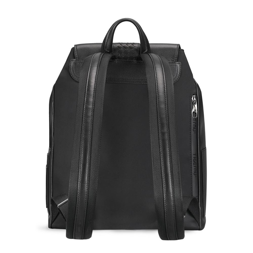 Top Layer Leather Backpack Young Man