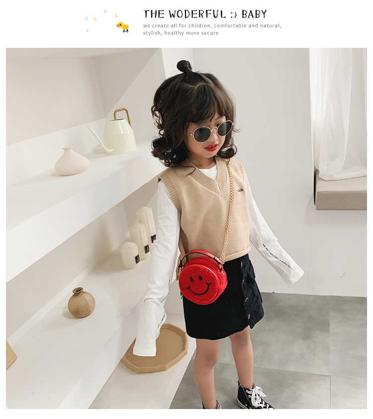 Smiley Kids Mini Round Shoulder Bag