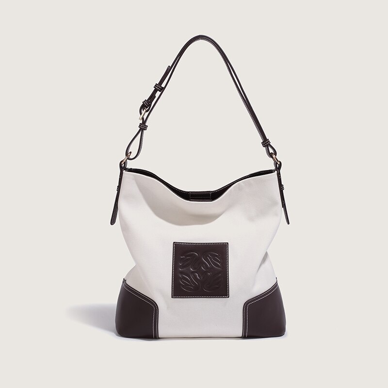 Panelled Shoulder Bucket Bag