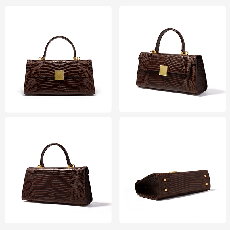 Retro Leather Lizard Pattern One-shoulder Handbag