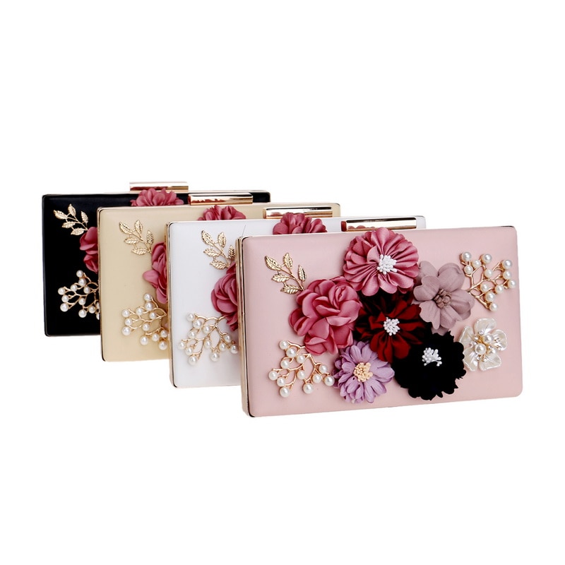 Flower Beaded Small Day Clutch
