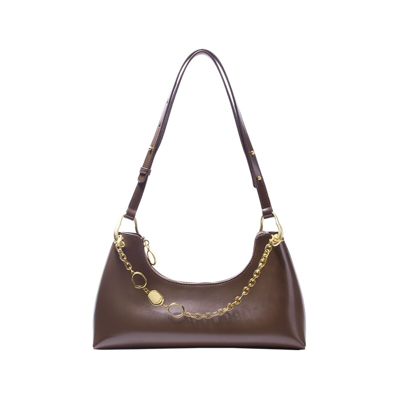 Trendy All-match Chain Underarm Baguette Bag