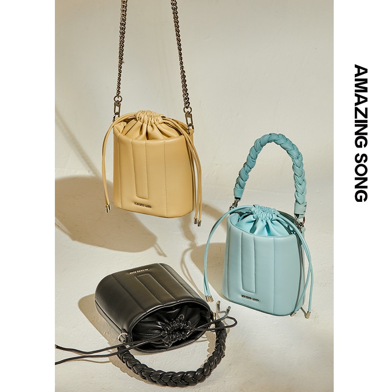 Handbags Soft Cowhide Bucket Bag