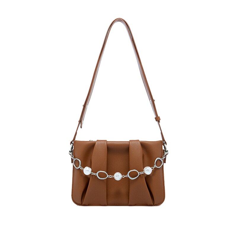 Pleated Shoulder Messenger Handbag
