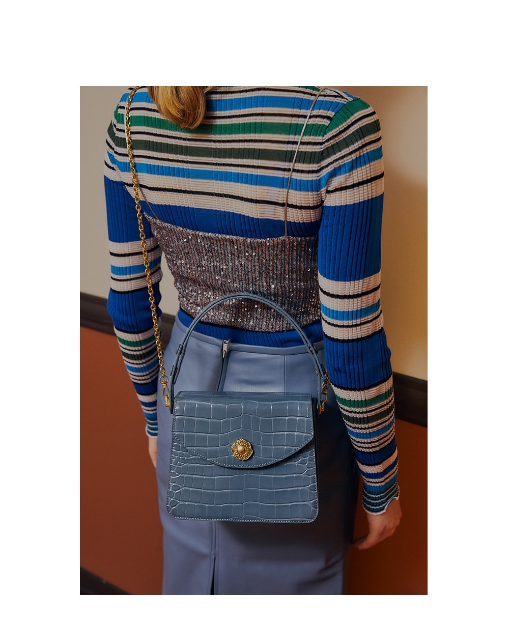 Leather Portable Underarm Handbag