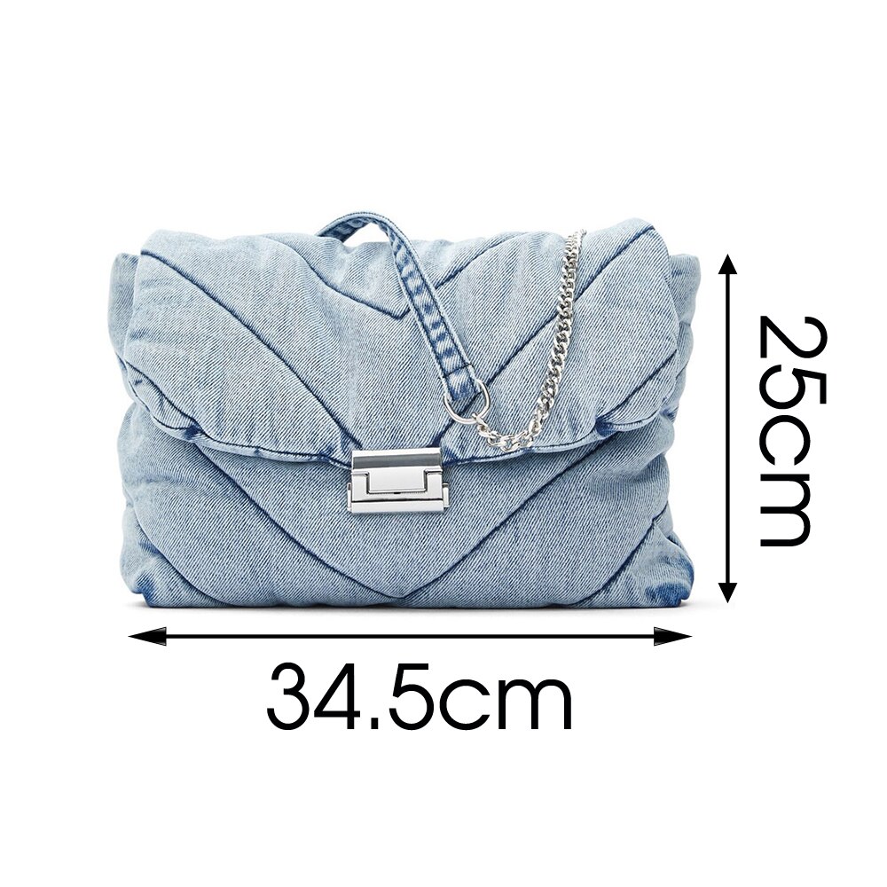 Denim Quilted Female Luxury Handbag
