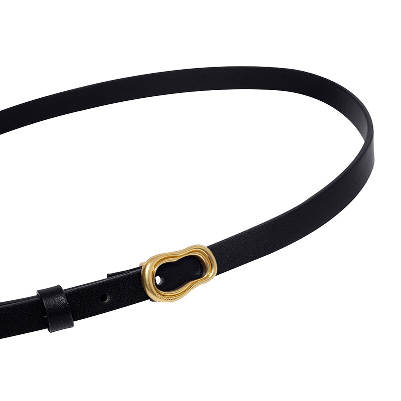 Retro Split Leather Thin Belt