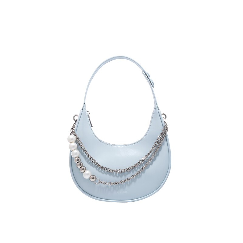 Three-dimensional Metal Pearl Chain Handbag