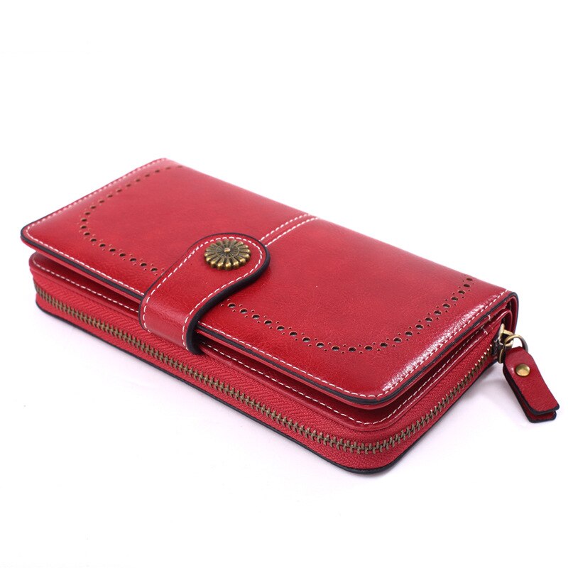 Retro Leather Women's Long Wallet