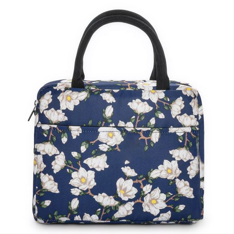Floral Print Portable Insulation Lunch Bag