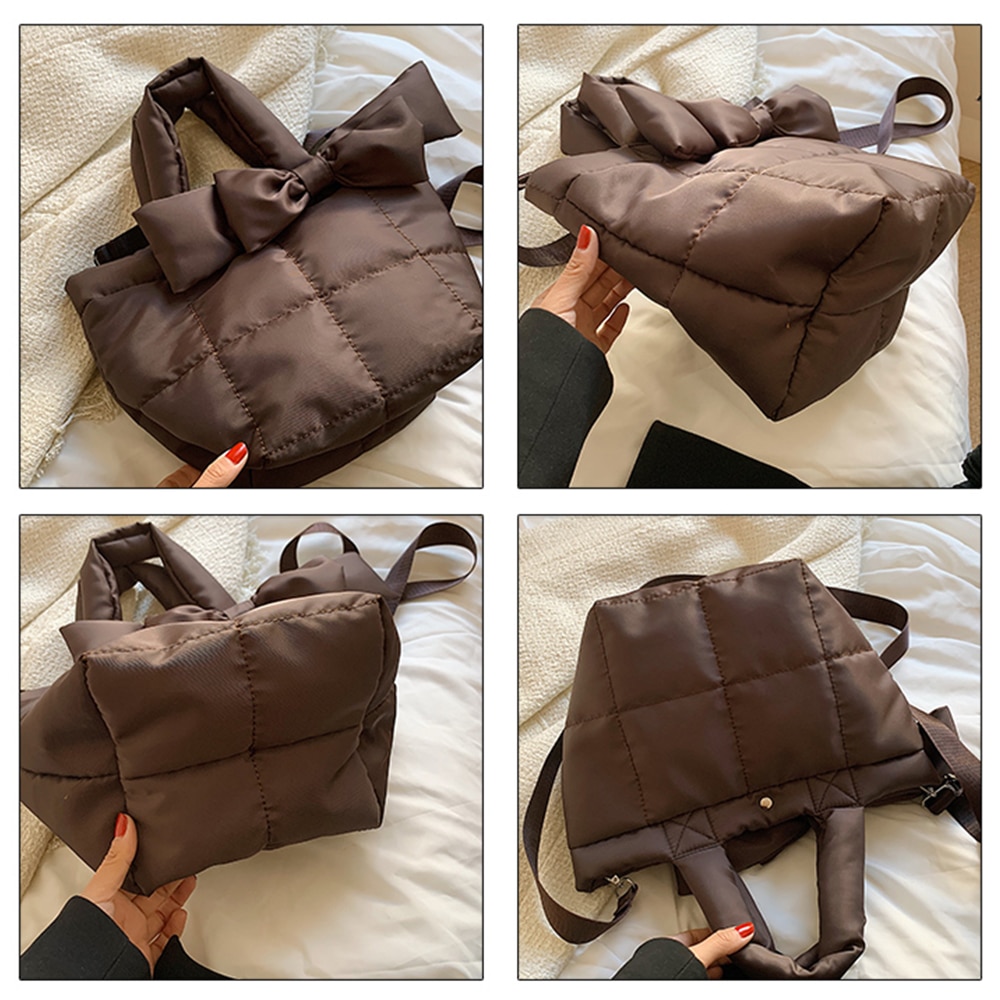 Fashion Bow Space Pad Cotton Handbag