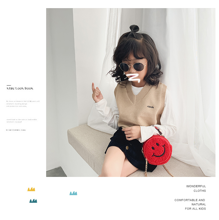 Smiley Kids Mini Round Shoulder Bag