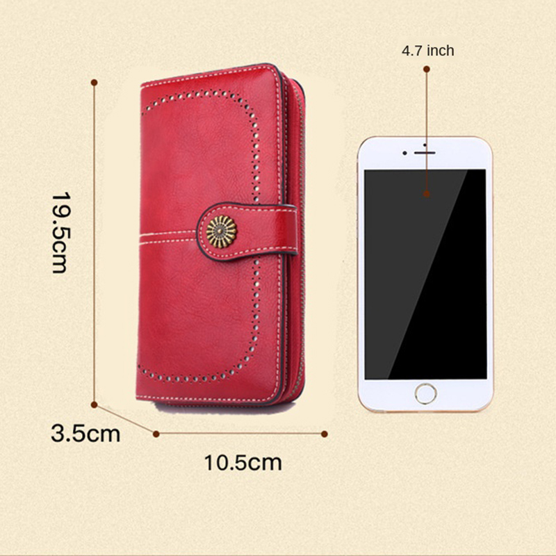 Retro Leather Women's Long Wallet