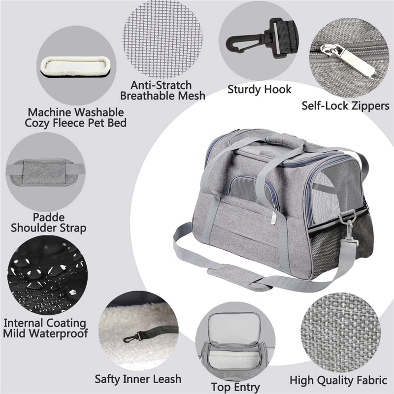 Soft Pet Carriers Portable Breathable Foldable Bag