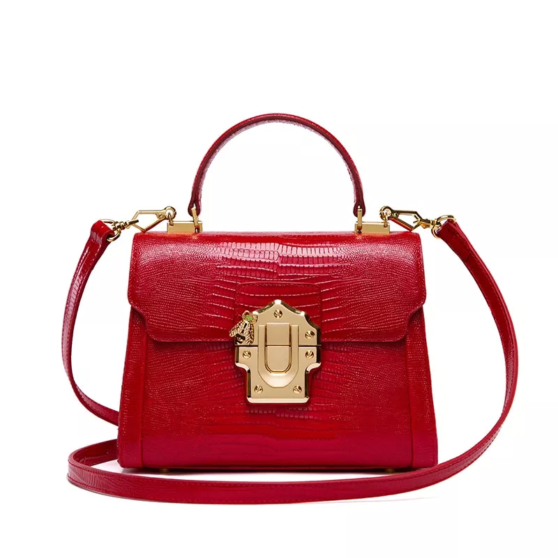 Designer Serpentine Lock Handbag