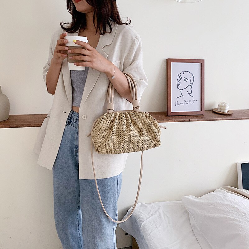 Straw Woven Design Women Handbag