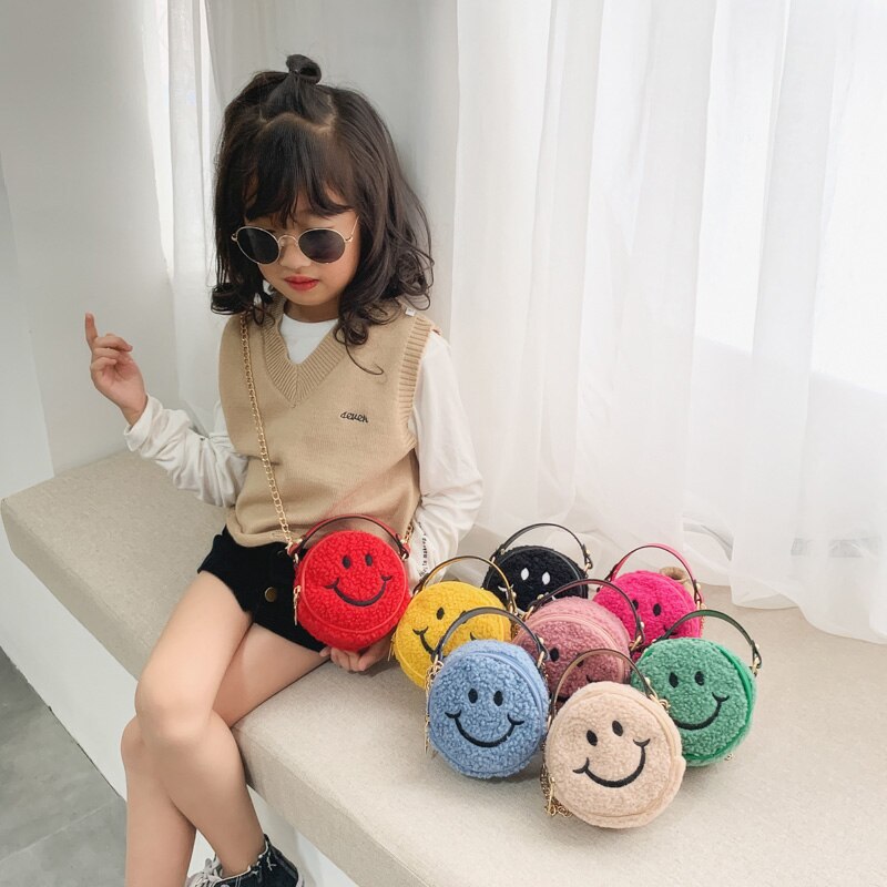 Smiley Kids Mini Round Shoulder Bag