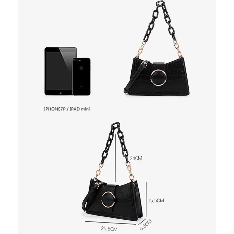 Crocodile Print Underarm Bag