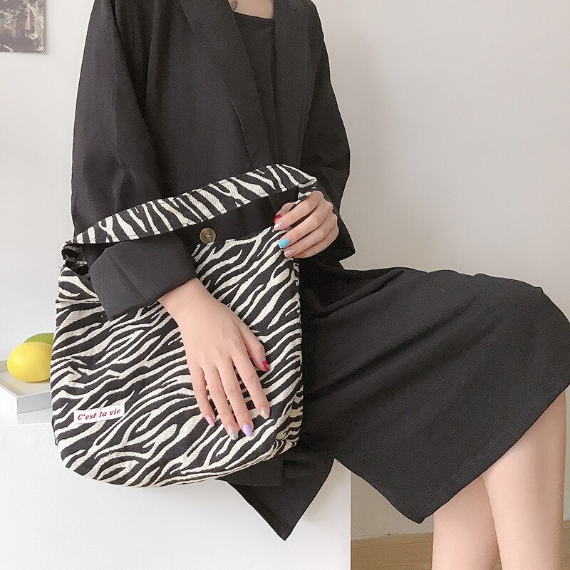 Jacquard Fabric Shoulder Bag