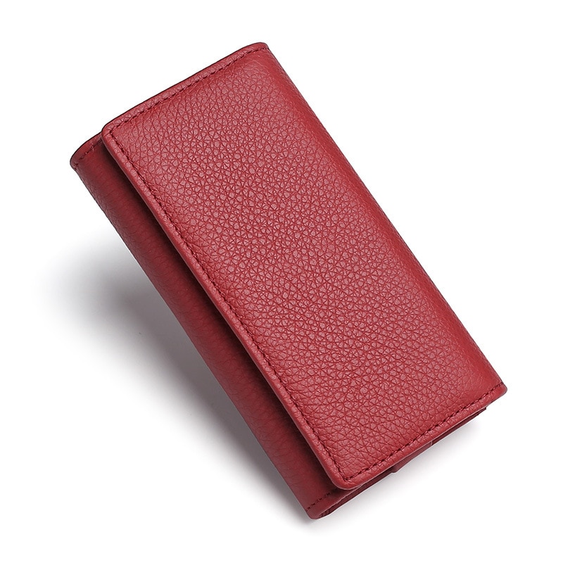 Simple Genuine Leather Unisex Key Wallet