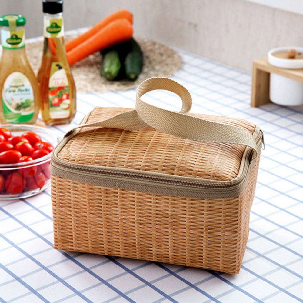 Artificial Rattan Lunch Bag