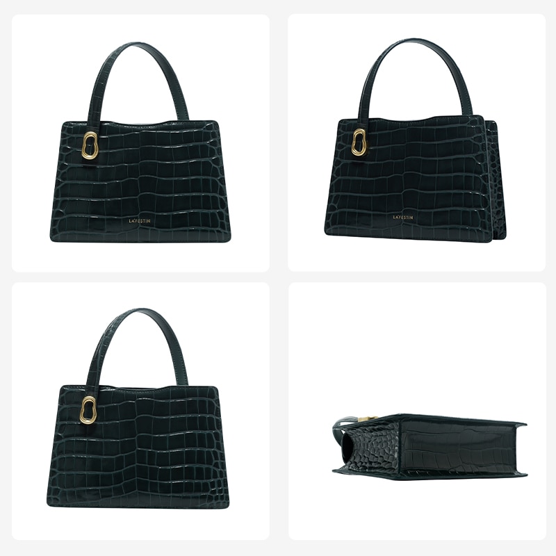 Crocodile Pattern Crossbody Square Bag