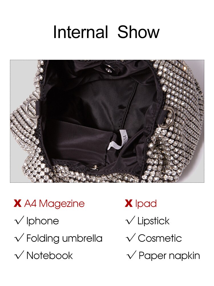 Women Rhinestone Clutch Purse