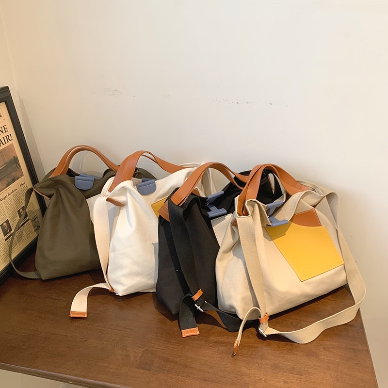 Capacity Canvas Big Shoulder Crossbody Bag