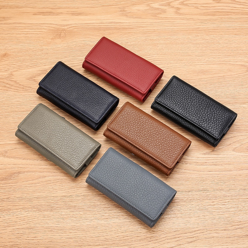 Simple Genuine Leather Unisex Key Wallet