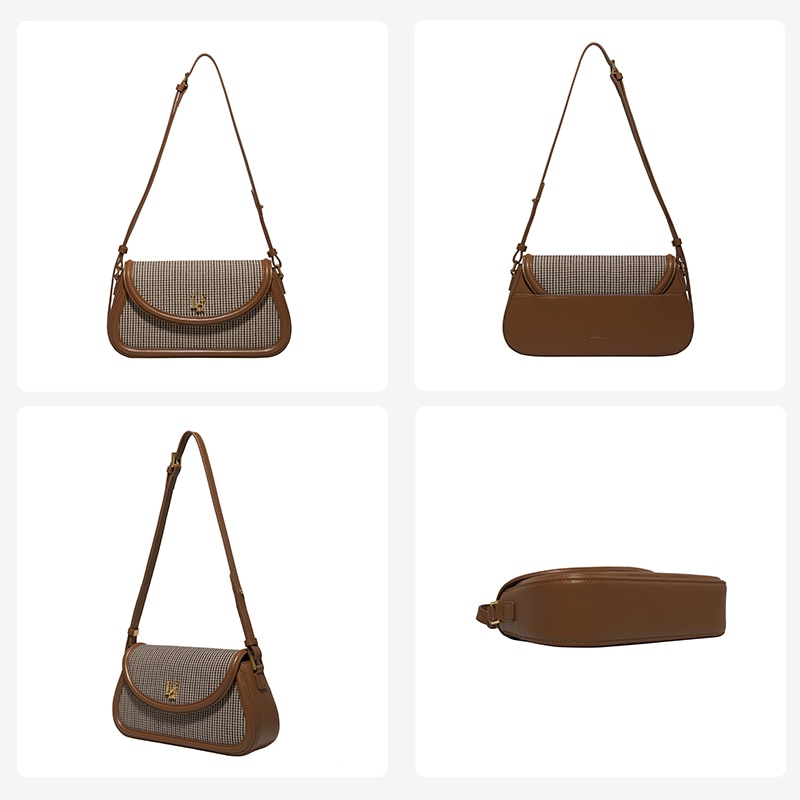 Retro Messenger Plaid Underarm Bag