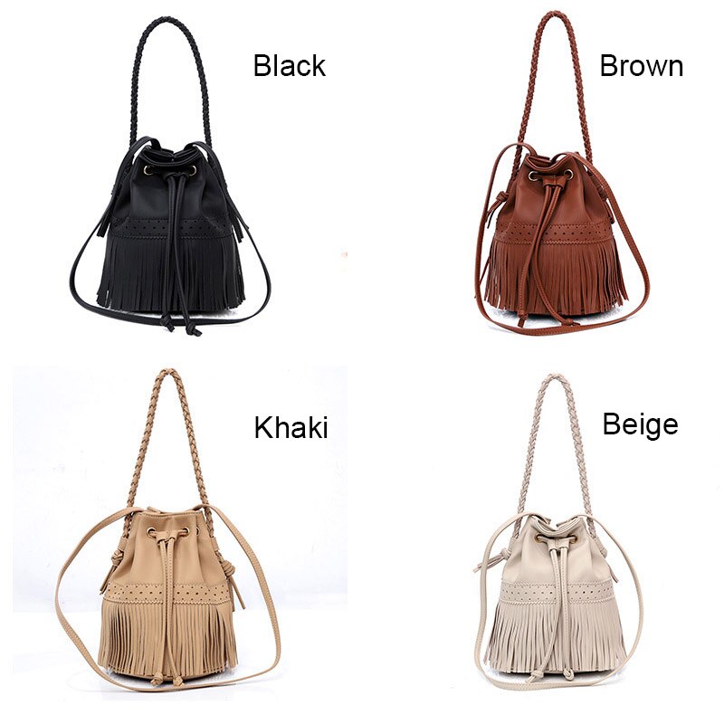 Drawstring Tassel Crossbody Bag