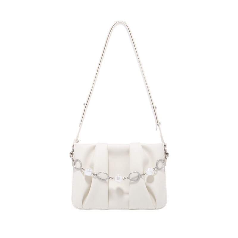 Pleated Shoulder Messenger Handbag