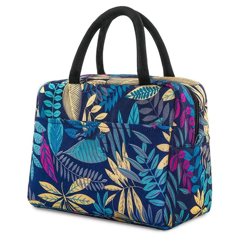 Floral Print Portable Insulation Lunch Bag