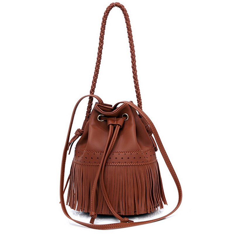 Drawstring Tassel Crossbody Bag