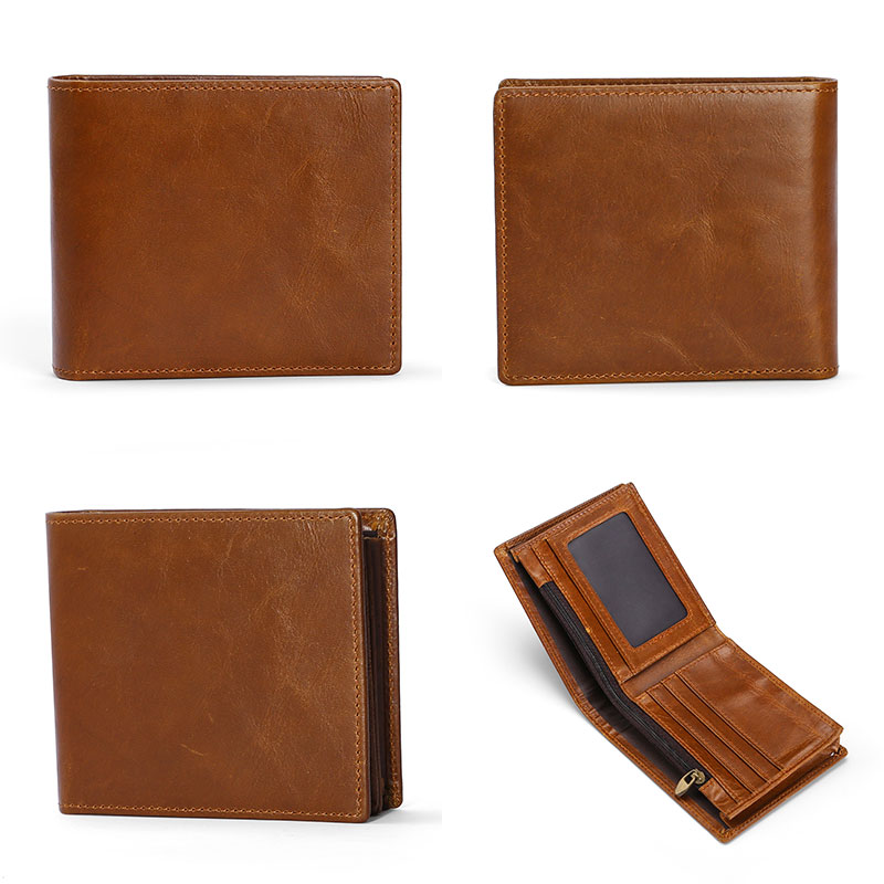 Retro Handmade Leather Wallet with Coin