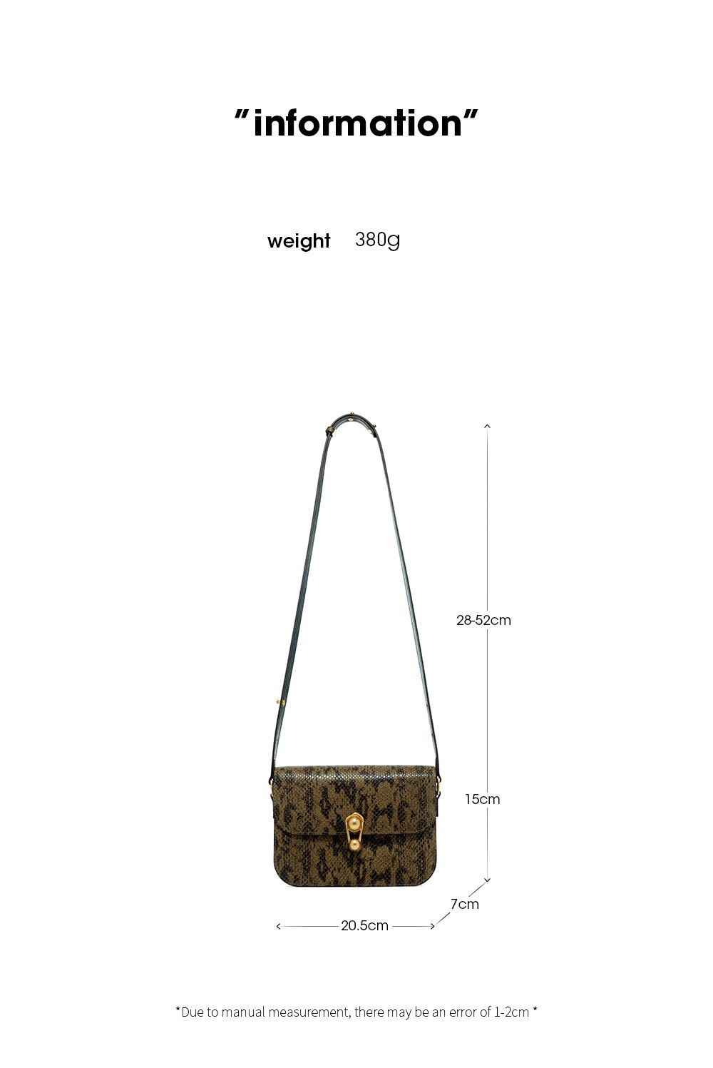 Serpentine Leather Square Bag
