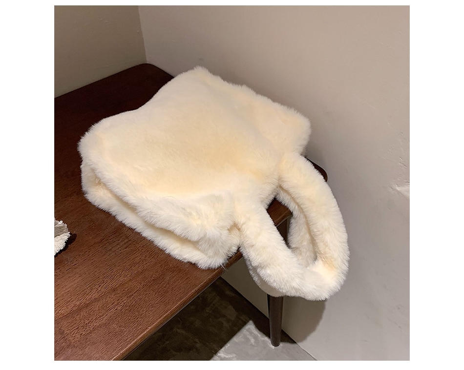 Casual Faux Fur Handbag For Women