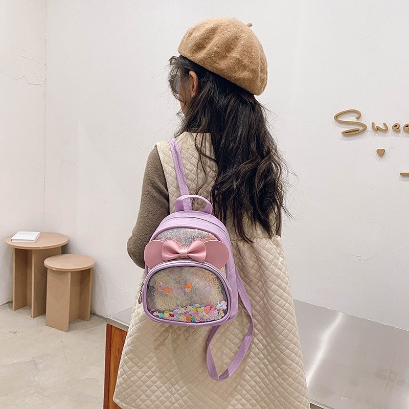 Children's Bags Girls New Sequin Backpack Cute