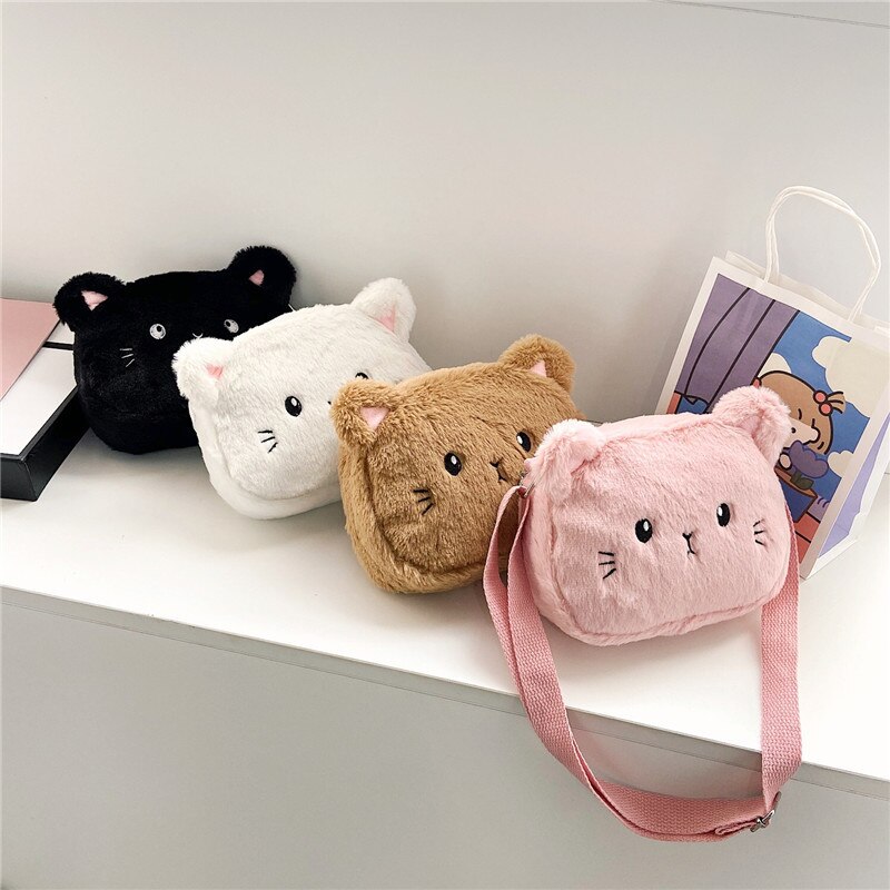 Cartoon Cat Baby Girls Crossbody Bag