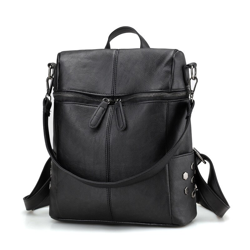 PU Leather School Backpack For Teenager