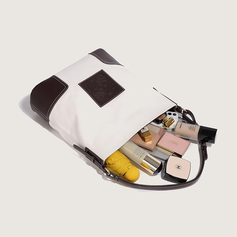 Panelled Shoulder Bucket Bag