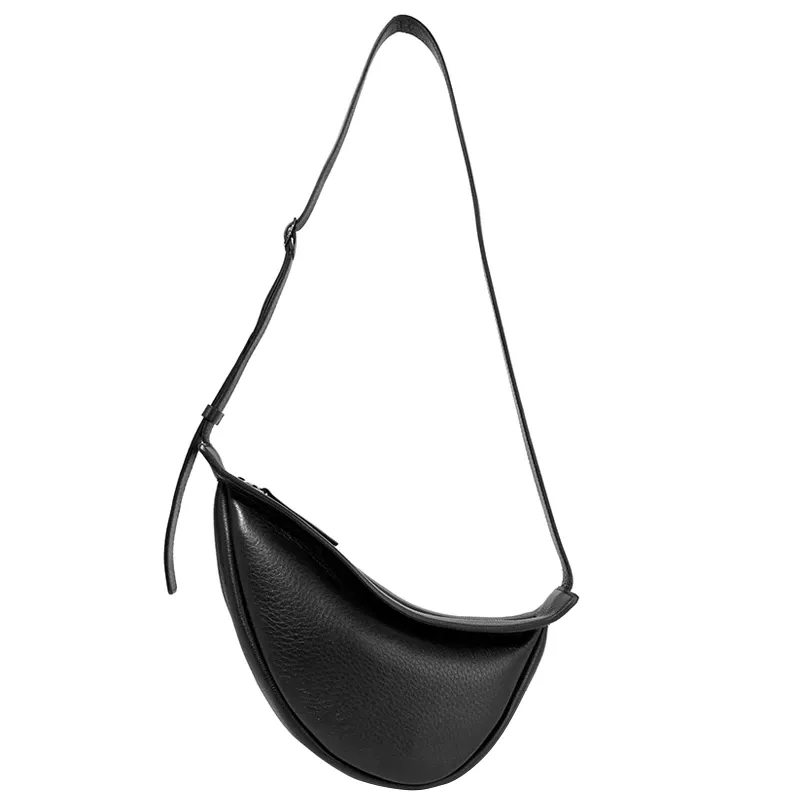 Wide Single Half Moon PU Leather Chest Bag